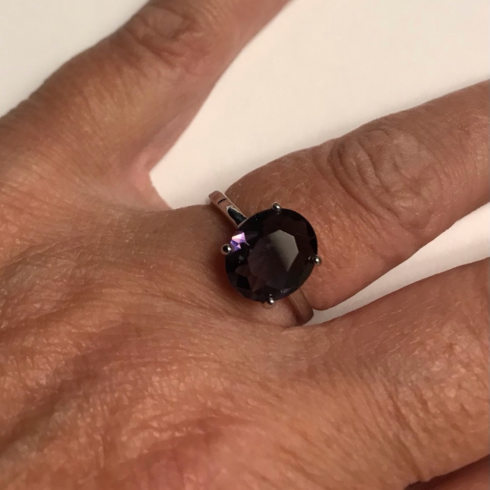 Amethyst Stamped 925 Sterling Silver Ring